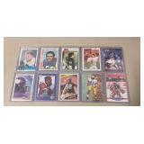 (9) Assorted NFL Football Cards & (1) Hockey Card