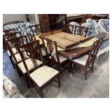 Table & 10 Chairs w/ 3 Leaves