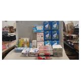 Box Of Assorted Light Bulbs & (1) Plastic Storage