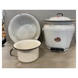 Enamelware Chamber Pots, Basin