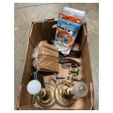 Box Lot With Heavy Metal Lamp Bases, Cobblerï¿½s