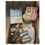 Box Lot With Canisters, Valance Set, Vinyl