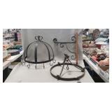 (2) Wrought Iron Pot Racks (One Rack, Half-Dome