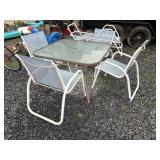 Glass Top Outdoor Table & 4 Chairs