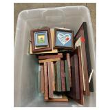 Tote Full Of Primitive Prints, Wooden Box