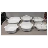 (6) Assorted Coring Ware Dishes w/ (3) Glass Lids