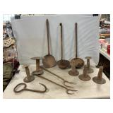 Lot Of Vintage Hog Scrapers, Ladles, Fork, Hook