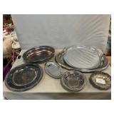 Lot Of Silverplate, Stainless Steel Tray