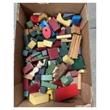 Box Lot Of Wooden Blocks