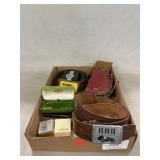 Lot With Belts & Buckles, Tie Tacks, Cuff Links,