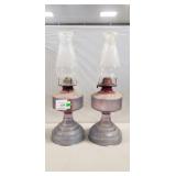 (2) Oil Lamps (18" Tall)