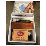 Tote With Wooden Boxes, Frame, Baby Blanket,