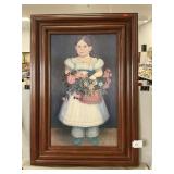 ï¿½Girl With Basket Of Flowersï¿½ American Folk Art