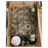 Box Lot With Canning & Assorted Jars, Bottles