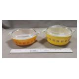 (2) Vintage Pyrex Casserole Dishes w/ Glass Lids