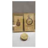 (1) American Waltham Watch Co. Tin & (2) Watch