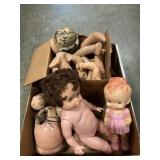 Box!ot Of Assorted Vintage Dolls, Parts