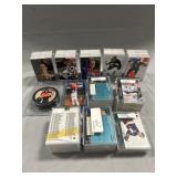 Tray Lot of Hockey Cards and (1) Baseball Card