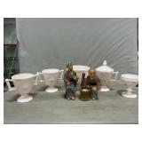 Milk Glass Assortment, Porcelain Asian Figures