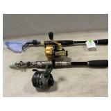 (2) Telescoping Fishing Rods With Shakespeare &