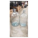 (2) Vintage Glass Water Jugs