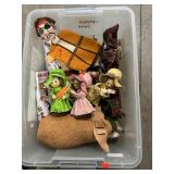 Tote With Crepe Paper Dolls, Plush, Hand Puppet,