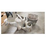 (1) Galvanized Metal Bucket & (2) Galvanized