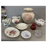 Vase, Creamers, Bone China Teapot, Paperweight &