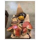 Box Lot With Vintage Football Equipment