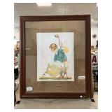 ï¿½Lady Golfer Teeing Upï¿½ Vintage Illustration Print