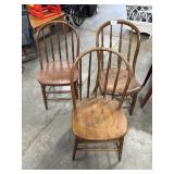 (3) Wooden Chairs
