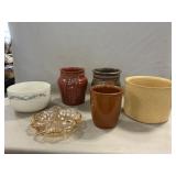 Earthenware Crocks, Hall Bowl, Iridescent Divided