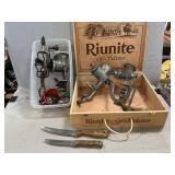 (3) Food Grinders, Hand Drill, Knives