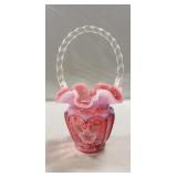 (1) Vintage Fenton Art Glass Basket (8.5" Tall)
