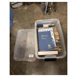 Plastic Tote w/ Assorted Books