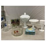 Milk Glass, Beer Glasses, Johnson & Johnson