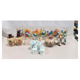 Tray Of Assorted Items Including (7) Smurf