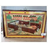 1968 Louis Marx Metal Fort Apache Carry Case With