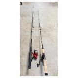 (2) Fishing Rods w/ (2) Reels