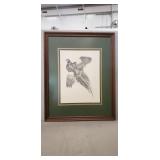 (1) Framed "Pheasant" Art Work Piece