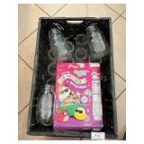 Plastic Crate With (25) Assorted Canning Jars,