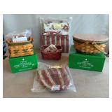 (2) Longaberger Tree Trimming Baskets, Gift Bag,