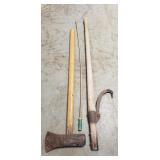 (1) Vintage Wood Splitting Maul, (1) Vintage Cant