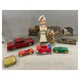 Chalkware Sailor, Squeak Toy Chick, Tootsie