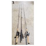 (3) Fishing Rods w/ (3) Reels