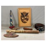 Hudson River Inlay Eagle, Wooden Hatchet,