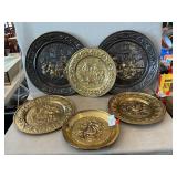 Lot Of Mid-Century Brass Wall Plates, Binoculars
