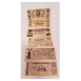 (6) Confederate Replica Bills