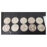(10) U.S. Silver Quarters