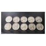 (10) U.S. Silver Quarters